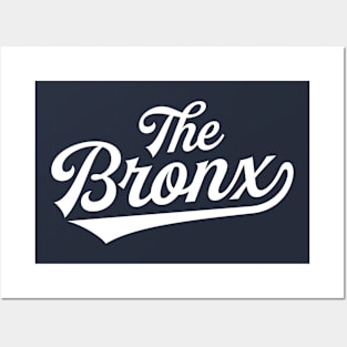 New York 'The Bronx' Pinstripe Baseball Script Fan T-Shirt Posters and Art